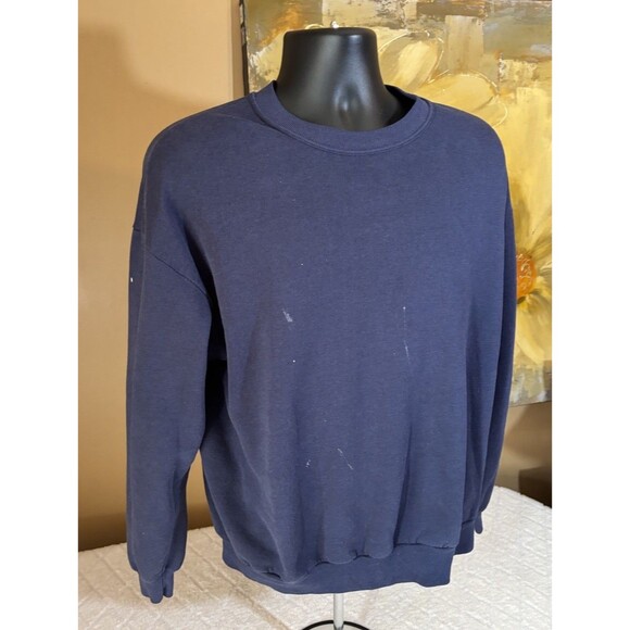 Vintage Jerzees USA Made Solid Blue Sweatshirt Men’s Size XL See Details - Picture 5 of 15